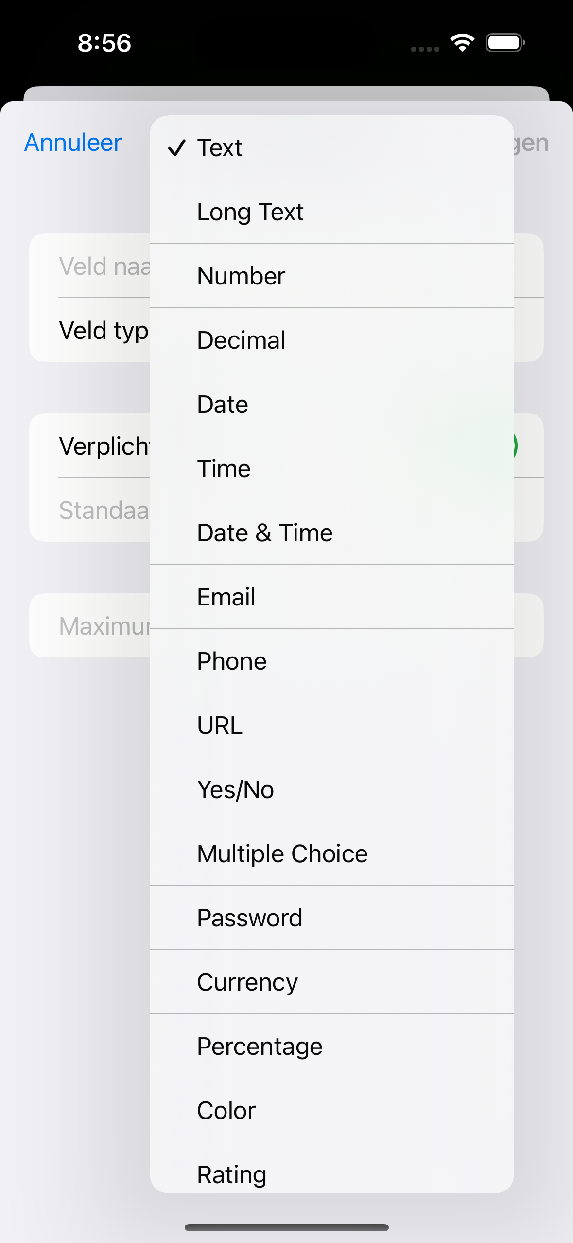 Search and filter interface