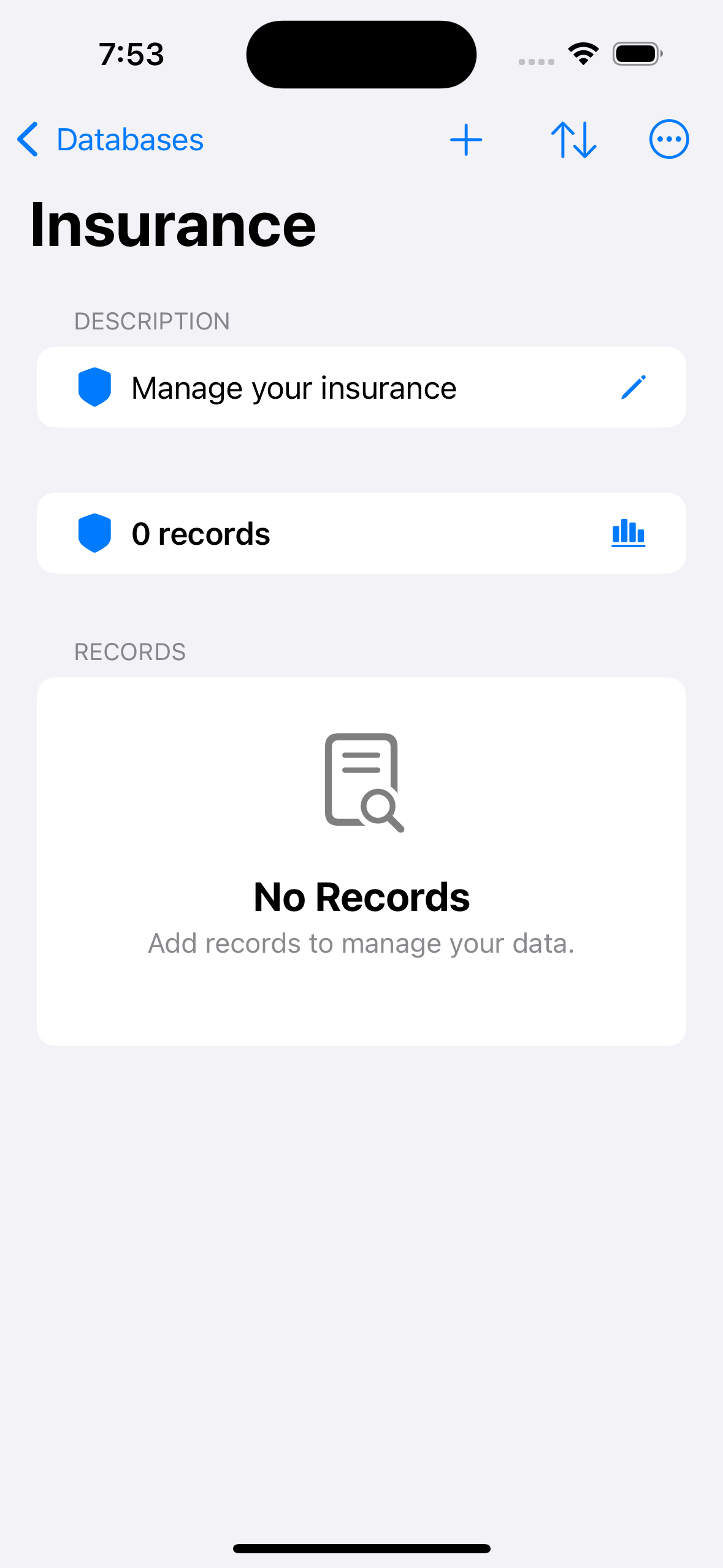 Data management dashboard